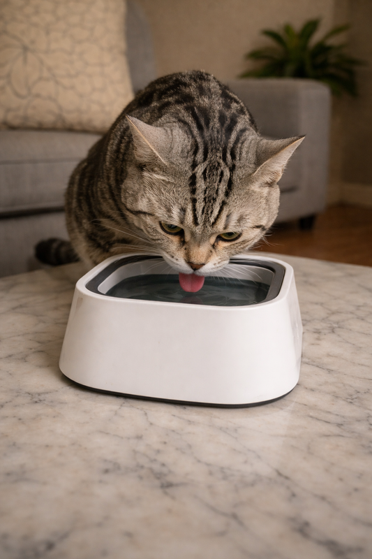 Plato Inteligente Antisalpicaduras: Pisos Secos y Agua Limpia