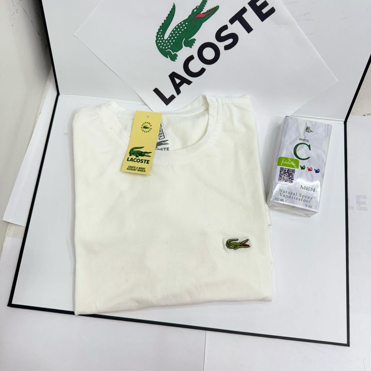 Super Combo Caballero: 5 Camisetas Lacoste Premium + Perfume Gratis