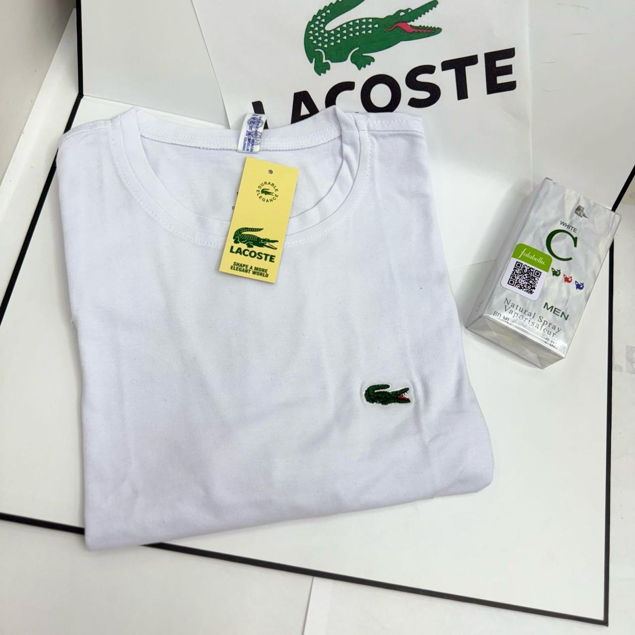 Super Combo Caballero: 5 Camisetas Lacoste Premium + Perfume Gratis