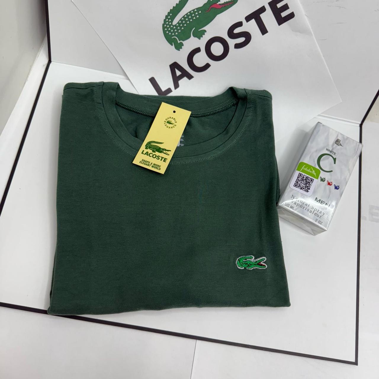 Super Combo Caballero: 5 Camisetas Lacoste Premium + Perfume Gratis