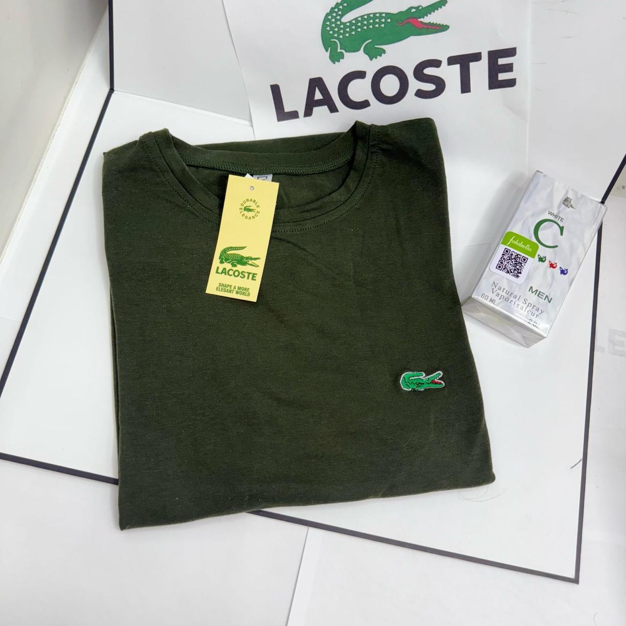 Super Combo Caballero: 5 Camisetas Lacoste Premium + Perfume Gratis