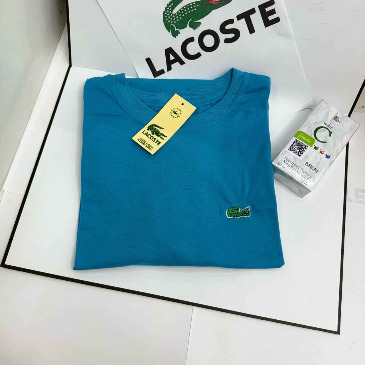 Super Combo Caballero: 5 Camisetas Lacoste Premium + Perfume Gratis